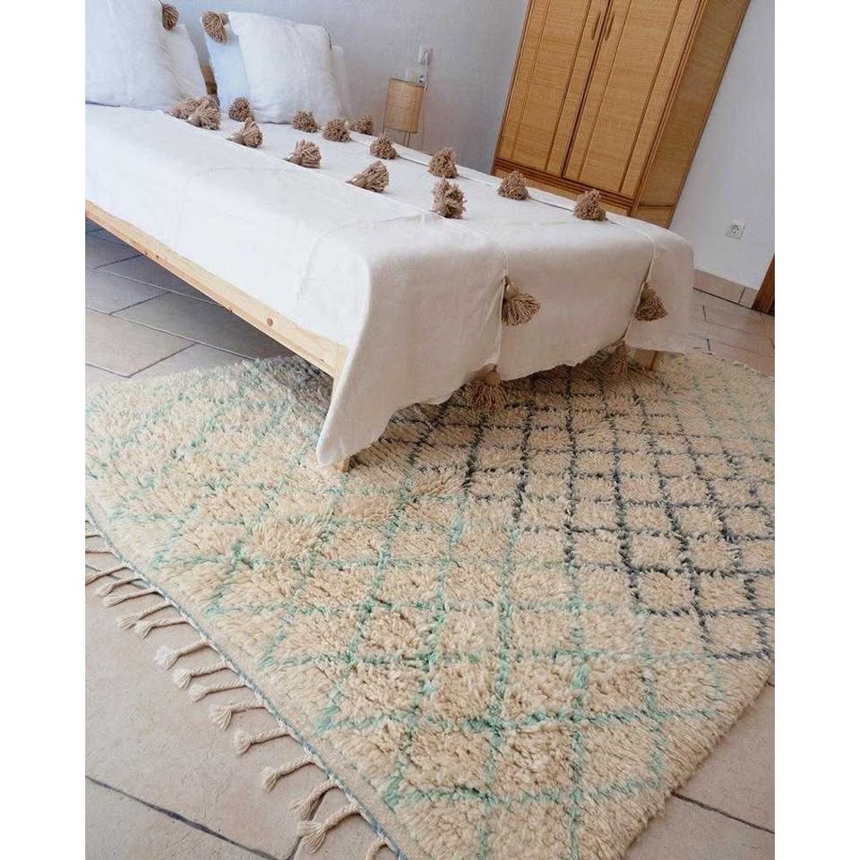 Alfombra blanca pelo largo Beni Ourain