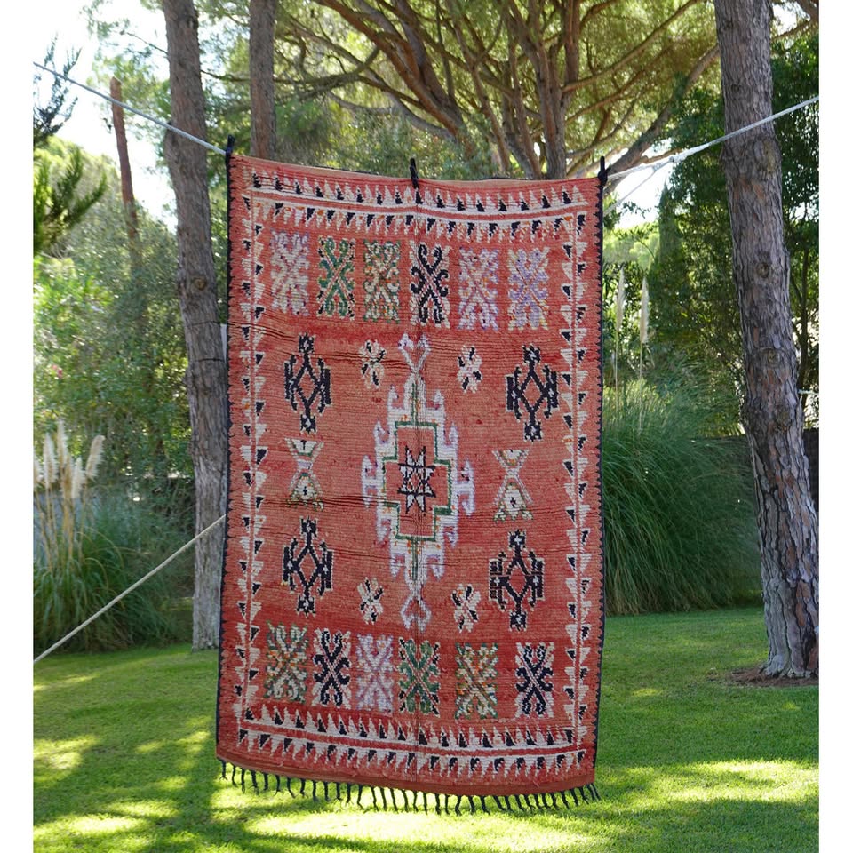 Alfombra naranja pelo corto Rehamna